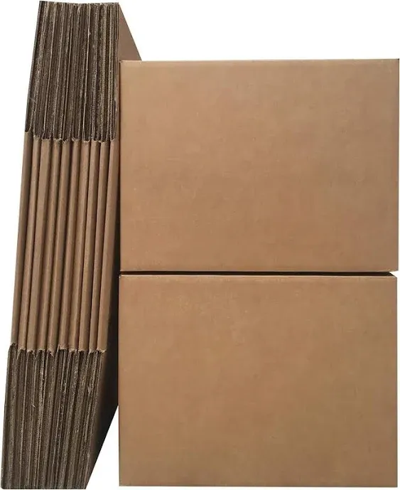 BOX USA Moving Boxes Medium 18&#034;L x 14&#034;W x 12&#034;H 10-Pack | Corrugated Cardboard...