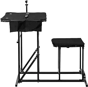 Folding Shooting Bench Seat with Adjustable Table Gun Rest Height Adjustable