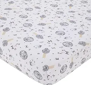 Star Wars May The Force Be with You Fitted Crib Sheet, White