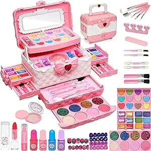 Kids Makeup Kit for Girl - Kids Makeup Kit Toys for Girls,Play Real Makeup Girls Toys, Washable Make Up for Little Girls, Non ToxicToddlers Pretend Cosmetic Kits,Age4-12 Year Old Children Gift