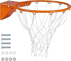 GoSports Regulation 18" Steel Basketball Rim - Choose from Fixed or Breakaway - Use for Replacement or Garage Mount