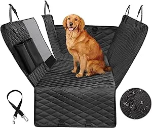 Vailge Dog Seat Cover for Back Seat, 100% Waterproof Dog Car Seat Covers with Mesh Window, Scratch Prevent Antinslip Dog Car Hammock, Car Seat