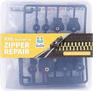 GODO Metal Zipper Slider Repair Replacement Kits - ZipperSize 5 7 8 Single or Double Sided Slider Available