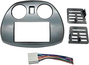 Radio Stereo Double 2 Din Dash Install Kit Mount Trim Bezel w/Wiring Harness and Factory Blue LED Compatible with Mitsubishi Eclipse