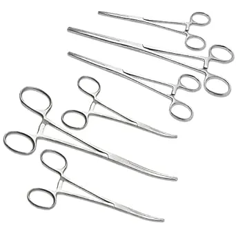 Ultimate Hemostat Set, 6 Piece Ideal for Hobby Tools, Electronics, Fishing and Taxidermy - 8", 6.25" and 5", Stainless Steel, Curved & Straight