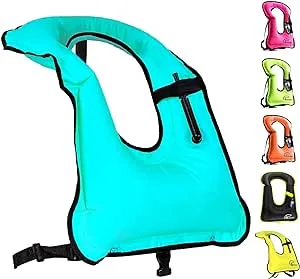 Rrtizan Snorkel Vest, Adults Portable Inflatable Swim Vest Buoyancy Aid Swim Jackets for Men & Women