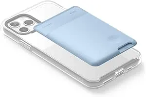 elago Slim Wallet Phone Case - Secure Card Holder, 3M Adhesive for iPhone, Galaxy & Most Smartphones [Pastel Blue]