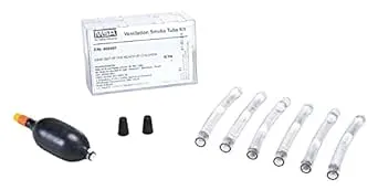 MSA 458481 Ventilation Smoke Tube Kit, Quantity: 6 Plastic Smoke-Producing Tubes with Break-Off Tips, Aspirator Bulb, 2 Rubber Plugs, Plastic Carrying Case, Determine Air Flow Patterns and Velocities