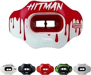 DAMAGE CONTROL Mouth Guard - Breathable Football Mouthpiece and Youth Mouth Guard Works with Braces, No Boiling - Helmet Strap Included (Him)