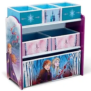 Disney Frozen II 6 Bin Design and Store Toy Organizer by Delta Children, Greenguard Gold Certified