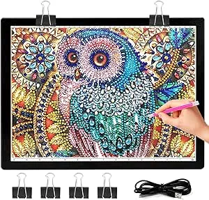 A3 Light Pad Tracing Light Board Drawing Light Box 2nd Gen Diamond Painting Light Pad Stepless Dimming Diamond Art Light Board for Artcraft Weeding Vinyl