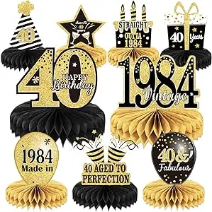 9PCS 40th Birthday Centerpieces for Tables Decorations Vintage 1983 Decorations