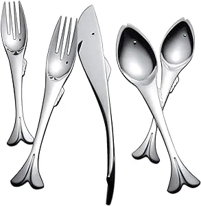 Yamazaki TW-00 Gone Fishin' 5-Piece Placesetting,Silver