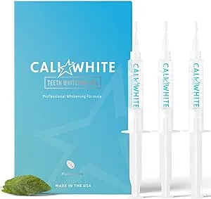 Cali White Teeth Whitening Gel Refills - 35% Carbamide Peroxide Formula - Vegan Organic Tooth Bleach - 3-Piece 5 ml Syringes for Teeth Whitening Kits - Use with UV or LED Light and Trays