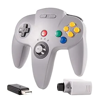 Luxmo Wireless N64 Controller, 2.4ghz Remote Game Joystick Controller Gamepad Compatible with N64 Console, Switch, Raspberry Pi, PC Windows 7,8,10,11,