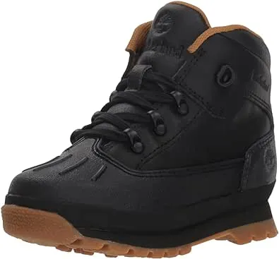 Timberland Euro Hiker Shell Toe Toddlers Boy Girl Size 6 Casual Boot Black Shoe