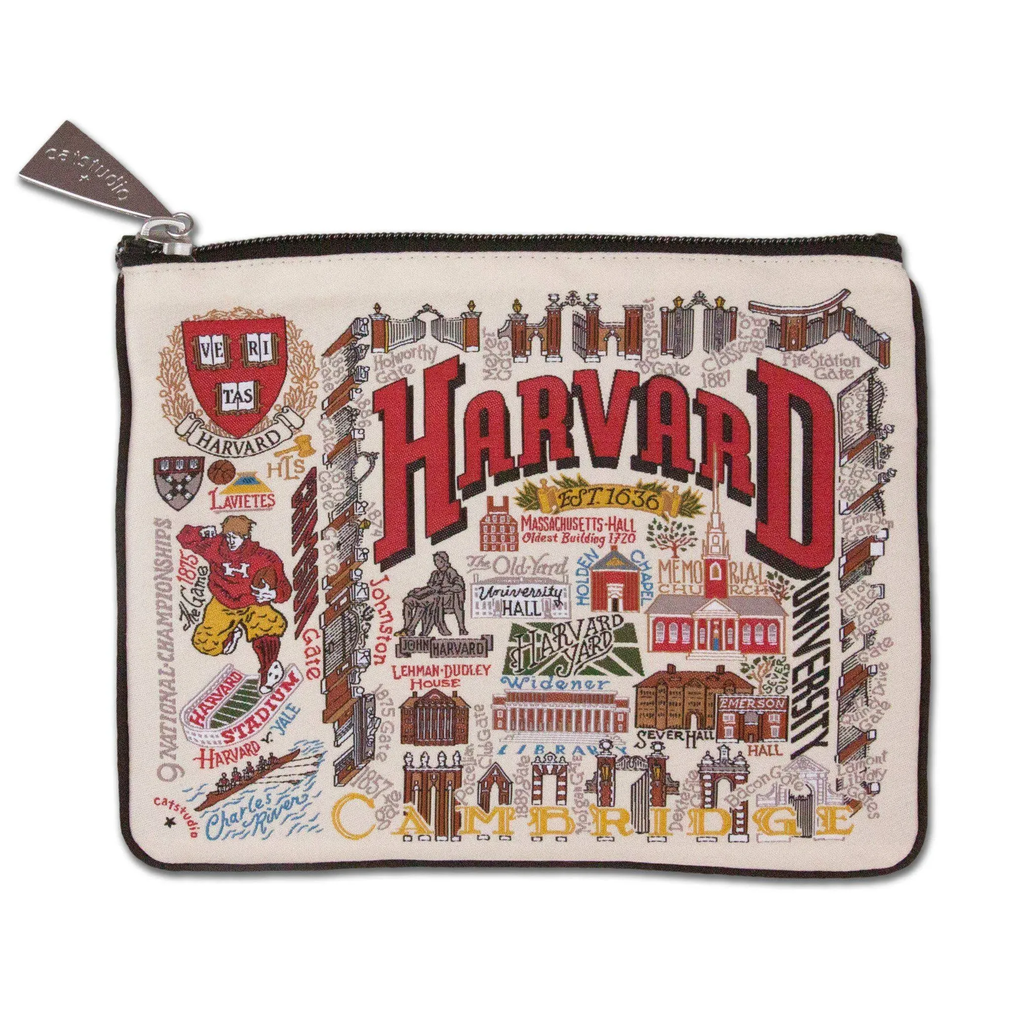 Catstudio Harvard University Collegiate Zipper Pouch Purse