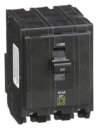 Miniature Circuit Breaker, QO Series 50A, 3 Pole, 120/240V AC