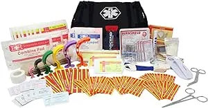 Ever Ready First Aid EMS First Responder Fully Stocked Trauma First Aid Kit – Black