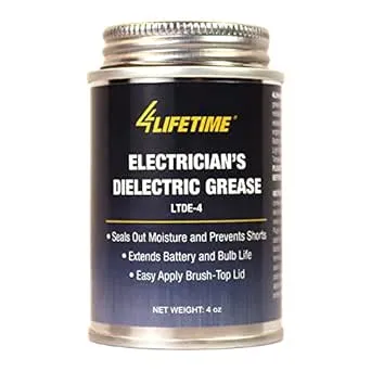 Dielectric Silicone Grease - Waterproof and Non-Conductive Lubricant for Electrical and Automotive Applications - 4oz Brush Top Can, Versitle Silicone Lubricant, Protection for Electrical Components