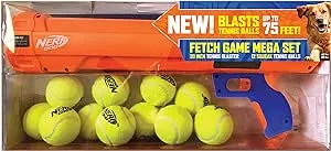 Nerf Gun 20" Blaster Dog Toy and 12 Squeak Tennis Balls