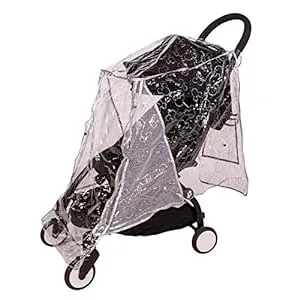 Disney Baby by J.L. Childress Universal Stroller Rain Cover - Disney Stroller Accessory - Disney World Travel Essential - Mickey Mouse Pattern - Storage Pocket - Clear/Silver