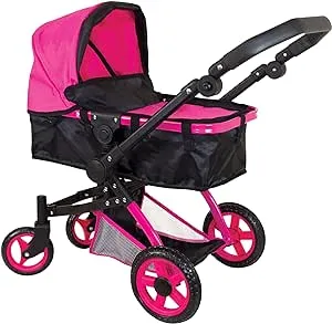 Lissi Urban Baby Doll Pram, Pink,black Small