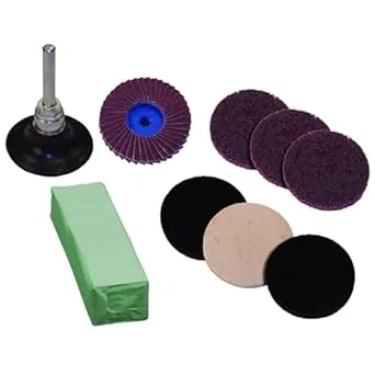 PFERD 2" COMBIDISC Type CDR Mirror Finish Quick Change Discs and Pad Set - Professional Grade Polishing and Finishing Kit (10 Pieces) - Part 42791