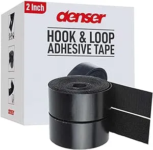 Denser 1 Inch Hook and Loop Tape Sticky Back - 5.5 Yards (16.5 Feet) - Strips Adhesive Heavy Duty Black Roll (1 inch * 16.5 ft)