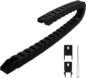 R28 15mm X 15mminner H X Inner W Black Plastic Cable Wire Carrier Drag Chain 1