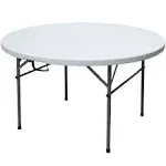 4 Foot Round Folding Multipurpose Banquet Table with Secure Base for Indoor a...