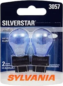 SYLVANIA - 3057 SilverStar Mini Bulb - Brighter and Whiter Light, Ideal for Daytime Running Lights (DRL) and Back-Up/Reverse Lights (Contains 2 Bulbs)