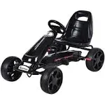 Costway Xmas Gift Go Kart Kids Ride On Car Pedal Powered Car 4 Wheel Racer Toy Stealth Outdoor - Black