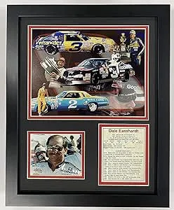 Legends Never Die Dale Earnhardt Sr NASCAR Collectible | Framed Photo Collage Wall Art Decor - 12"x15" | (12904U)