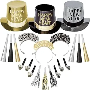 Opulent Affair New Year&#039;s Party Kit for 100, Includes Top Hats and Tiaras-!New!