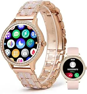 Smart Watch for Women with Answer/Make Call, Bluetooth Smartwatch for Android iOS Phones Blood Pressure Watch Sport Fitness Watch Waterproof Activity Tracker with Heart Rate Sleep Monito