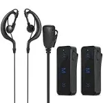 Kit 2x Mini Walkie Talkie 2-way FM Radio Transceiver + 2 Headphones USB Charge