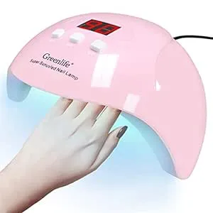 GreenLife UV LED Nail Lamp - 54W Portable Professional Curing Lamp for Gel Nails with 18pcs Beads, 3 Timers, Auto Sensor and USB Plug