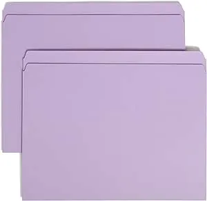 Smead File Folder, Straight-Cut Tab, Letter Size, Lavender, 100 per Box (10940)