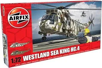 Airfix A04056 Westland Sea King HC.4 1:72nd Military Helicopter Plastic Model Kit , Navy