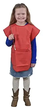 School Smart - 86520 Vinyl Art Smock Apron, 22 x 16 Inches, Red