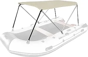 DoCred Foldable Bimini Top Boat Cover Canopy Cover 2Bow Bimini Top (63" L 39‘’-55‘’ W 43.3" H), Suitable for Boats of 3.2-4.5 FT