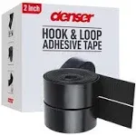 Industrial Strength Hook Loop Tape 15 Ft x 2 In Heavy Duty Adhesive Black Roll