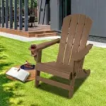 Bartonville Folding Adirondack Chair Patio Outdoor Chairs HDPE Plastic Resin Deck Chair Rosecliff Heights Color: Taupe