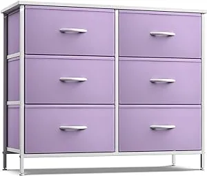 Sorbus Dresser with 6 Drawers - Furniture Storage Tower Unit for Bedroom, Hallway, Closet, Office Organization - Steel Frame, Wood Top, Easy Pull