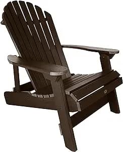 Highwood AD-KING1-ACE Hamilton Folding and Reclining King Size Adirondack Chair, Weathered Acorn