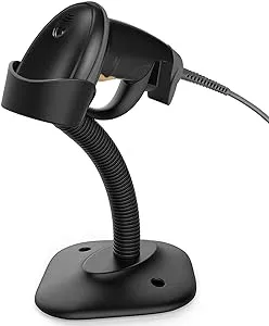 Esup Barcode Scanner with Stand USB Barcode Scanner Wired Handheld Laser Barcode Reader with Adjustable Stand (USB Barcode Scanner with Stand)