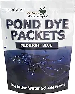 Midnight Blue Pond Dye Packets - 6 water soluble packs of Lake Dye Treatment