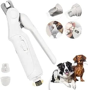 Dog Nail Clippers with Sensor,2 in 1 Dog Nail Clipper & Dog Nail Trimmers with Light, Quiet Dog nail Grinder with Safety Guard for Small Medium Dogs