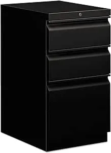 HON 33720RP Efficiencies Mobile Pedestal File with One File/Two Box Drawers, 19-7/8d, Black